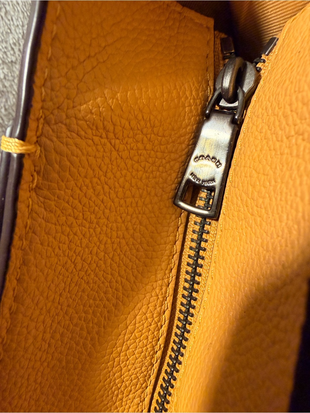 Coach Turnlock Mustard Yellow Leather Chain Tote No. 27 w/ Gunmetal Hardware - Picture 13 of 15